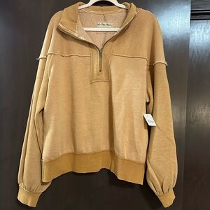 We The Free Camel Cowl Neck Sweater